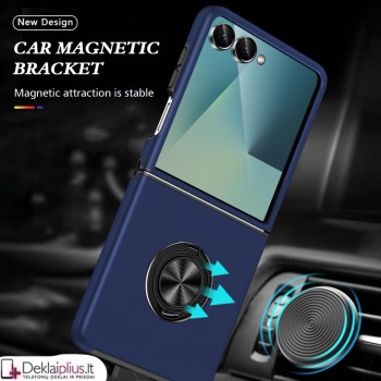 Plastikinis dėklas su žiedu - mėlynas (Samsung Galaxy Z Flip 7) Plastikinis dėklas su žiedu - mėlynas (Samsung Galaxy Z Flip 7)